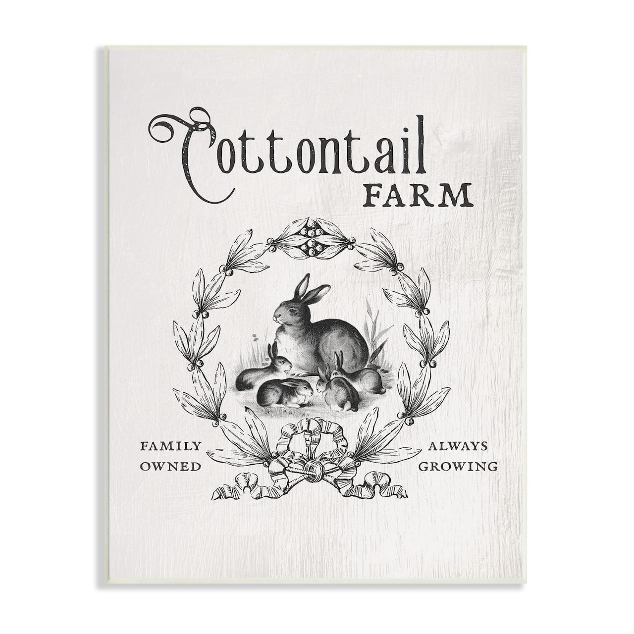 Stupell Industries Cottontail Farm Vintage Advertisement Rabbit Family Country Illustration Wall Plaque